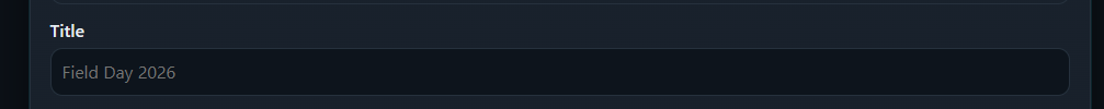 Event title field